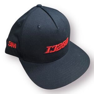 3M IJ280 Snapback Hat Adjustable Hat Richardson‎ Black Hat w/ Red font